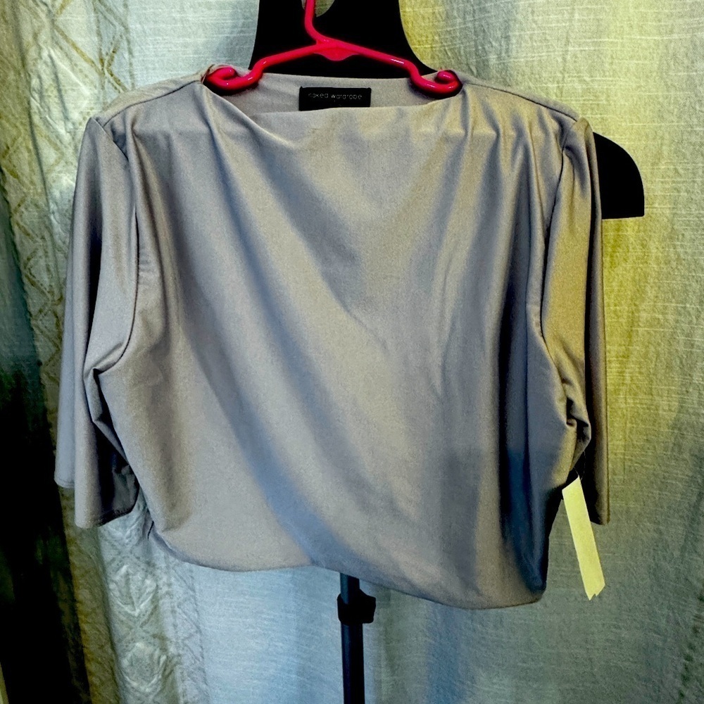Naked Wardrobe The Sleek T Top Cropped Lavendar